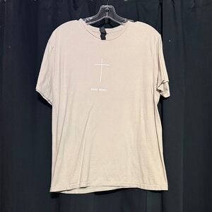 Light Beige T-Shirt “Good News” Cross tee